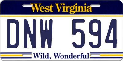 WV license plate DNW594