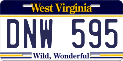WV license plate DNW595