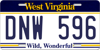 WV license plate DNW596