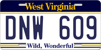 WV license plate DNW609