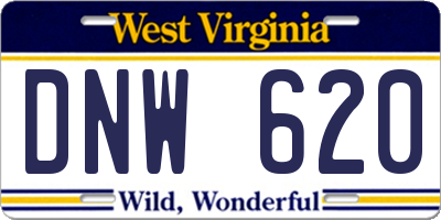 WV license plate DNW620