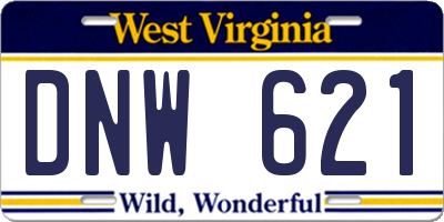 WV license plate DNW621