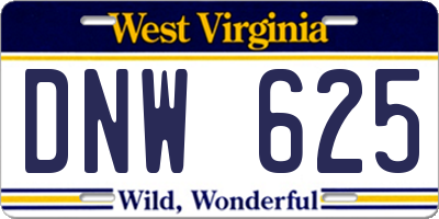 WV license plate DNW625