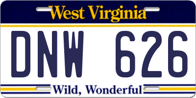 WV license plate DNW626