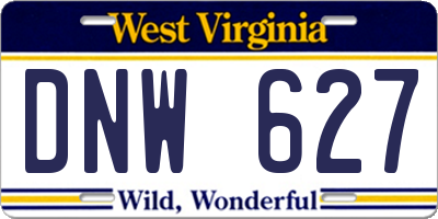 WV license plate DNW627