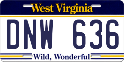 WV license plate DNW636