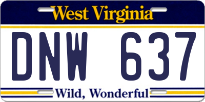 WV license plate DNW637
