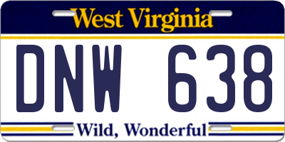 WV license plate DNW638