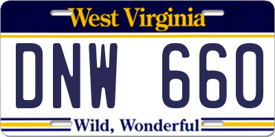 WV license plate DNW660