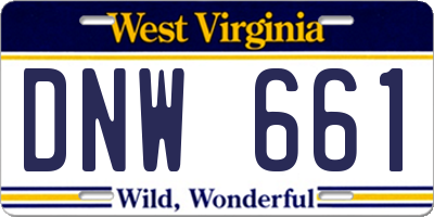 WV license plate DNW661