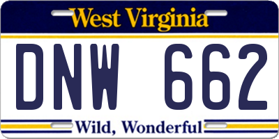 WV license plate DNW662