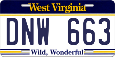 WV license plate DNW663