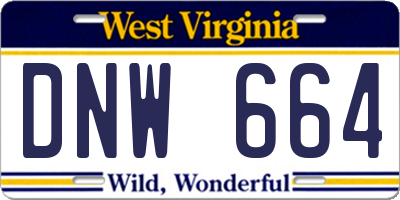 WV license plate DNW664
