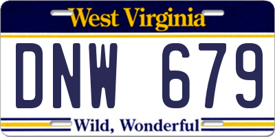 WV license plate DNW679