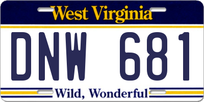 WV license plate DNW681