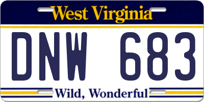WV license plate DNW683