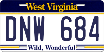 WV license plate DNW684