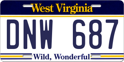 WV license plate DNW687