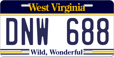 WV license plate DNW688