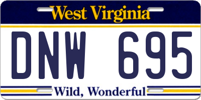 WV license plate DNW695