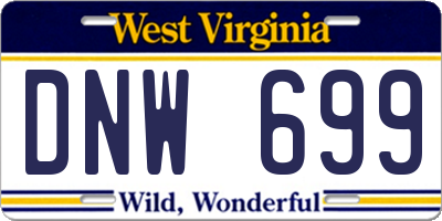 WV license plate DNW699