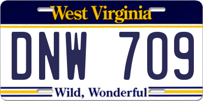 WV license plate DNW709