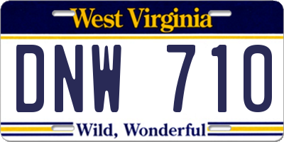 WV license plate DNW710