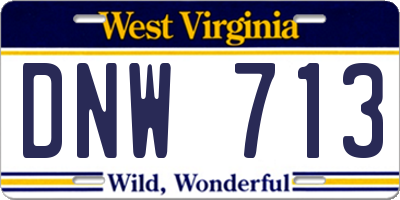 WV license plate DNW713
