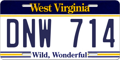WV license plate DNW714