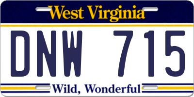 WV license plate DNW715
