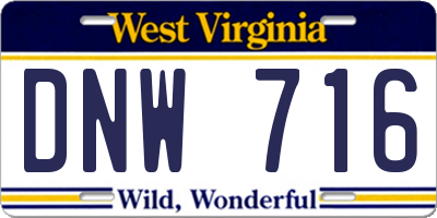 WV license plate DNW716