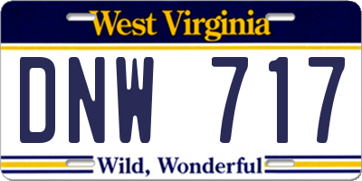 WV license plate DNW717