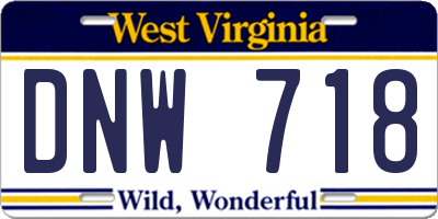 WV license plate DNW718