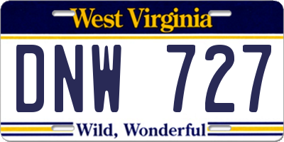 WV license plate DNW727