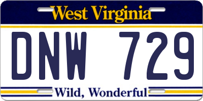 WV license plate DNW729