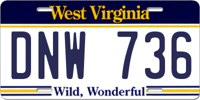 WV license plate DNW736