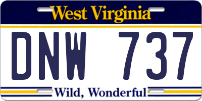 WV license plate DNW737