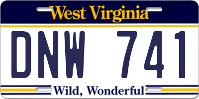 WV license plate DNW741