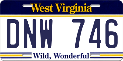 WV license plate DNW746