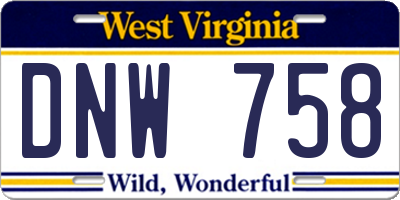 WV license plate DNW758