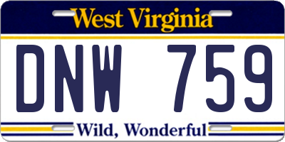 WV license plate DNW759