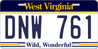 WV license plate DNW761