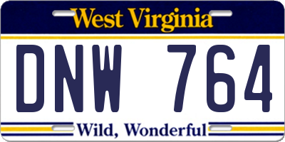 WV license plate DNW764