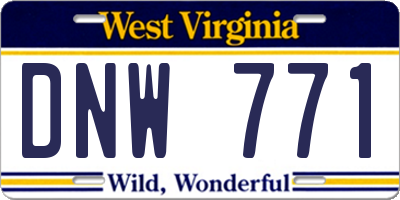 WV license plate DNW771