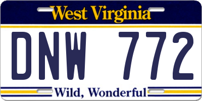WV license plate DNW772