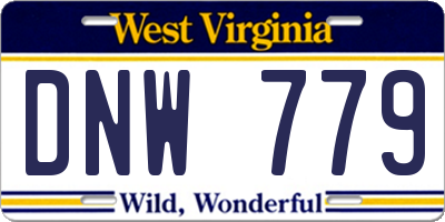 WV license plate DNW779