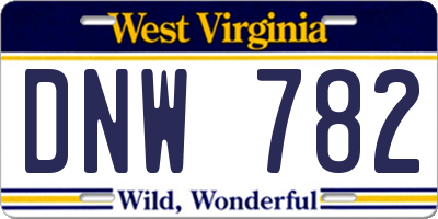 WV license plate DNW782