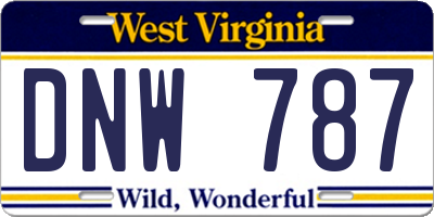 WV license plate DNW787