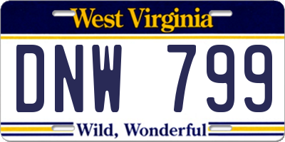 WV license plate DNW799