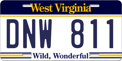 WV license plate DNW811